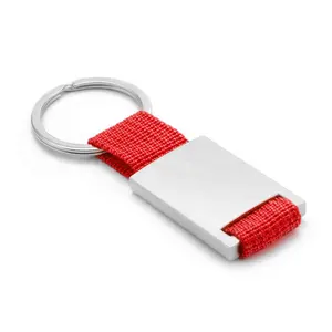 Hot Sales Metal Keychain With Many Colors Ribbon Keyring
