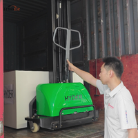 Chariot élévateur entièrement électrique Hyder 1 tonne avec pneus pleins et déplaceur latéral électrique pour utilisation avec transpalette auto-chargeur