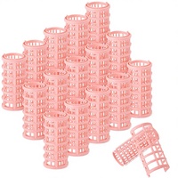 Daiou A050 Lot de bigoudis en plastique auto-agrippants effet soie pour coiffage à froid DIY, avec tige à motifs et peigne à queue de rat