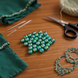 Perline Acriliche Iridiscenti Verdi Ilan 10mm 19g - Product Image 3