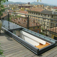 Puits de lumière électrique DTOP NFRC, puits de lumière automatique en aluminium coulissant et pliable, toit en métal, couvre-toit en verre pliable, puits de lumière pour maison