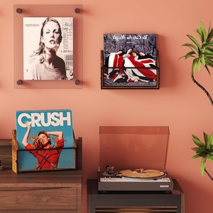 Boîte de rangement pour disques vinyles en bois de style campagnard, boîte de rangement pour albums, boîte de rangement pour CD de bureau - Product Image 3