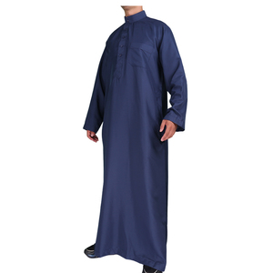 Musulman à manches longues Style Qatari Couleur Bleu Marine Pray Man Thobe Taille 56-62 - Product Image 3