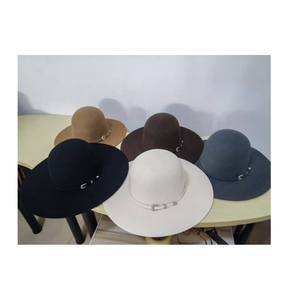 CL8292 venta al por mayor 100% lana australiana ala ancha bloqueada corona abierta fieltro de lana ala grande cuerpo vaquera sombrero sombreros de vaquero - Product Image 1