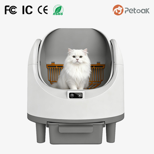 Kotak Pasir Kucing Otomatis Bersih Sendiri, Terbuka di Atas, Sensor Pintar, Monitor Kesehatan & Keamanan, Pengontrol Bau, Kapasitas Besar, OEM, Plastik, Bulat - Product Image 1