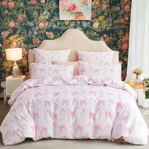 Juego de Ropa de Cama <span class=keywords><strong>Infantil</strong></span> Tospass con Diseño Floral, <span class=keywords><strong>Funda</strong></span> de Edredón con Cierre de Microfibra <span class=keywords><strong>Blanca</strong></span> y Rosa con Certificación Oeko-Tex, 1 <span class=keywords><strong>Funda</strong></span> de Almohada de 80x80cm - Product Image 3