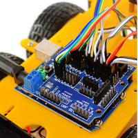 Kit de Chasis de Coche Robótico Inteligente OKY5001 4WD con Codificador de Velocidad, Seguimiento de Obstáculos Ultrasónico para Arduino, Kit de Ensamblaje