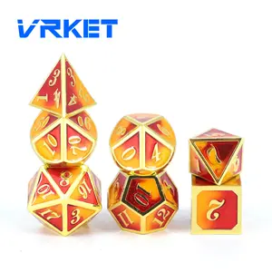 VRKET customizable 16mm 6 전기 영동 노란색과 빨간색 금형 세트 dnd 주사위