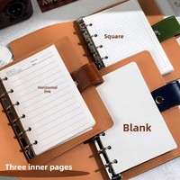 Carnet de notes vintage A7 en cuir souple, mini classeur en cuir personnalisé à 6 anneaux, journal/agenda personnalisé