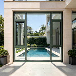 Deioux Waterproof Anodized Aluminum <b>Swing</b> Opening Casement Window with Slim Aluminum <b>Frame</b> Profile for Hurricane Zone Homes - Product Image 1