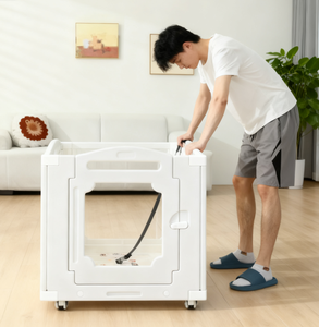 Gabbia per Gatti da Interno/Esterno, Recinto Trasparente Mobile con Chiusura a Bottone, Box per Animali Domestici Sicuro e Isolante - Product Image 4