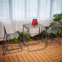 Table de bar rectangulaire commerciale en aluminium, table haute étroite pour balcon ou fenêtre, combinaison table et chaises de café
