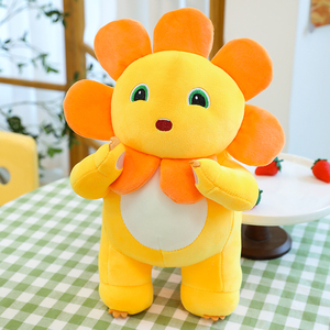Marionnette en peluche brodée motif <span class=keywords><strong>dinosaure</strong></span>, tournesol et lait, pour <span class=keywords><strong>le</strong></span> confort et la réconfortance des enfants, cadeau d'anniversaire, 100% Polyester PP - Product Image 5