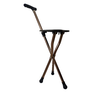 Cane <b>Stool</b> With Triangular Anti Slip Folding <b>Portable</b> Chair Aluminum Alloy Telescopic Walking Stick For Outdoor Use - Product Image 1