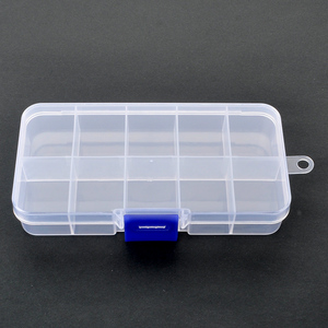 10 Grids Clear Plastic Organizer Container Storage Box with Fixed Dividers