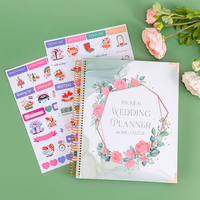 Carnet de planification de mariage 2026-2027 pour grossistes, organisateur personnalisé avec logo, format A4/A5, en tissu de lin, spirale dorée