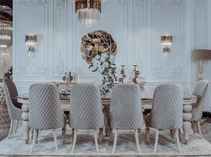 Đồ NỘI THẤT PHÒNG ăn cao cấp chạm khắc chân gỗ cổ điển bàn ăn đặt 10 chỗ Nhà Hàng bàn ăn bằng đá cẩm thạch - Product Image 2