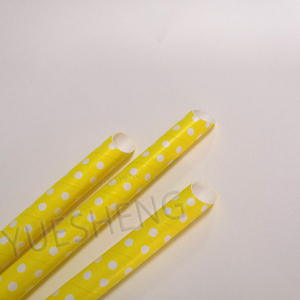 Vendita calda giallo pois 12mm biodegradabile cannucce di carta per bevande calde - Product Image 3