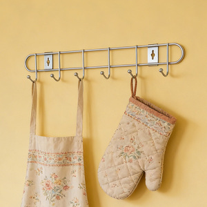 Stainless Steel Wall Mounted Coat Hooks Rectangle 10 Hangers Rust Resistant Minimalist Design For Home Kitchen Bathroom Storage - Product Image 3