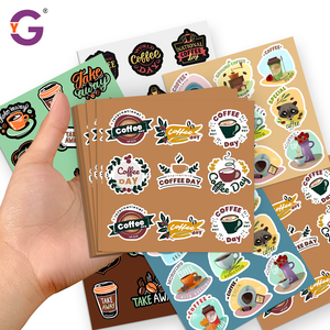 Autocollants en feuille de café personnalisés pour café, étiquettes PVC imperméables, autocollants de café découpés à la forme, mini-paquet adhésif pour fenêtres - Product Image 5