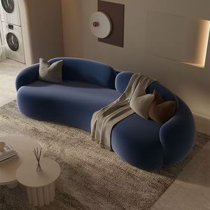 Sofá Cama Extensible Moderno de Terciopelo de Tres Plazas Color Crema para Centro Comercial, Casa de Huéspedes, Oficina, Tienda de Ropa, Salón de Belleza - Product Image 4