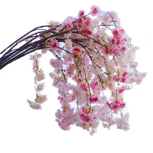 الزخرفية شنقا لأشجار ضوء الوردي الحرير الاصطناعي ساكورا زهرة الزهور الاصطناعية الكرز زهر في السائبة