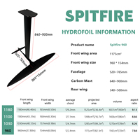 Axis Foil Spitfire 960 Carbon Mast Efoil Wingfoil SUP Planche de surf à pagaie Surf en vague Surf pour le pumping Planche de jeux aquatiques Hydrofoil