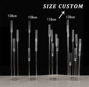 Portavelas Personalizado Candelabro de Cristal Menorá de Cristal Candelero de Acrílico Centros de Mesa - Product Image 2