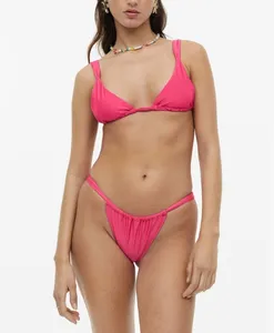 Custom High Waist Triangle Bikini Set for Teens Young Girls and Beachwear Aged 18 Hot and Sexy Spandex Swimwear Fashion
