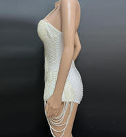 Combinaison perlée, robe de soirée haut de gamme, une pièce, luxe léger, bar, scène, danse sexy, fête, costume de groupe de filles