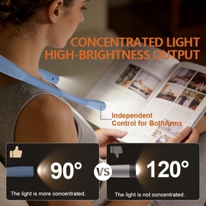 Rechargeable Long Lasting Flexible Arms Portable LED Neck Reading <b>Light</b> Hands Free Brightness Adjustable Desk Lamp - Product Image 4