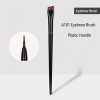 Pinceau professionnel plat pour sourcils, poils synthétiques véganes denses, compatible correcteur, pinceau de mélange personnalisé