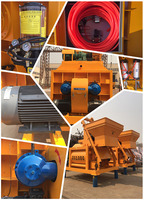Centrale à béton mobile sur remorque avec élévateur à godets, centrale à béton prêt à l'emploi de type godet