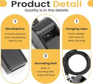 <span class=keywords><strong>Silbato</strong></span> de Árbitro Personalizable de Alta Calidad con Correa para el Cuello y Gancho para Partidos de Fútbol y Baloncesto, Cuerda de Poliéster - Product Image 4