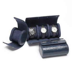 Cao cấp PU da đồng hồ CuộN trường hợp đen Dark Blue Brown Màu lưu trữ đồng hồ trường hợp đồng hồ CuộN hộp cho 1 2 3 khe cắm nhà máy bán - Product Image 3