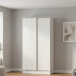 Contemporary 2-Door OAK MDF Wooden Chipboard Bedroom Wardrobe Malaysia-Made Small Hanging Space Home Clothes Storage Workshop - Product Image 3