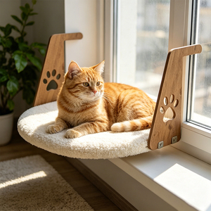 Cuccia <span class=keywords><strong>per</strong></span> Gatti da Montare sul Radiatore, con Cuscino in Morbido Pile e Struttura in Legno, <span class=keywords><strong>per</strong></span> il Riposo Invernale dei Gatti Domestici - Product Image 2