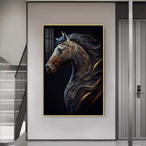 Decoración de Hogar de Lujo, Cuadros Impresos en Lienzo HD, Pintura de Caballo en Porcelana de Cristal, Arte de Pared Personalizado al por Mayor para Sala de Estar, Murales LED - Product Image 1