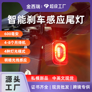 <b>Bicycle</b> Smart Brake Sensor Taillight 300 Lumen LED USB-C Charging Waterproof IPX6 Mountain Road Bike Night Riding <b>Light</b> - Product Image 4