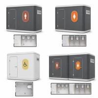 Toilettes mobiles en conteneur de 20 pieds, panneaux sandwich préfabriqués, étanches et portables, pour chantier de construction et parc public