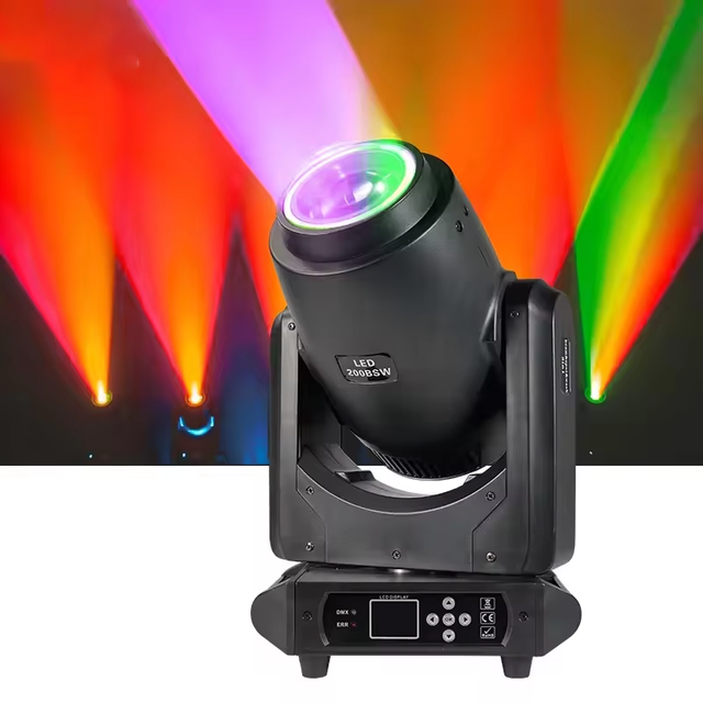 200W Super Bright RGBW LED Stage Gobo Projector Light Lyre LED Beam Moving Head Lighting for Disco Projection Lights