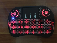 Clavier sans fil rétroéclairé coloré I8 Mini avec télécommande pour téléviseurs intelligents et boîtiers Android TV