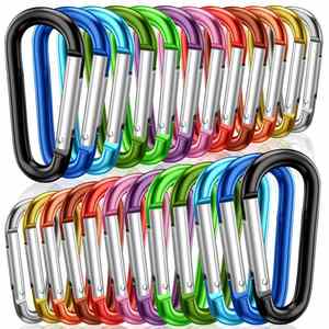24-Piece <b>Spring</b> Loaded D Ring Carabiners Mini Lightweight Durable Outdoor Camping Keychain <b>Clip</b> Set - Product Image 1