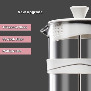 Cafetière à piston portable Kingze 350ml/800ml/1000ml en verre borosilicate pour la maison, le bureau et un usage commercial - Product Image 4