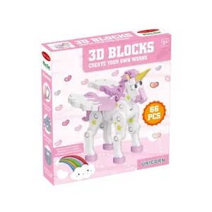 Safety material 66pcs animal block puzzle funny cartoon unicorn eva kids jigsaw puzzle diy game