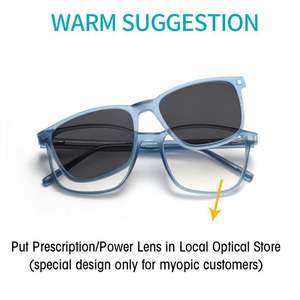 Gafas Ópticas Cuadradas de Moda 2025 con Logotipo Personalizado, Monturas con Clip Magnético Polarizado UV400 TR90 para Hombre y Mujer - Product Image 2