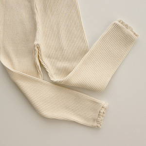 Casual <b>Toddler</b> Wear Leggings Lace Ruffle Ribbed Kids Leggings - Product Image 4