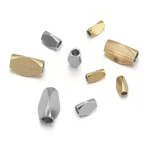 Cuentas triangulares facetadas de acero inoxidable, chapadas en oro y plata, accesorios de joyería DIY, cuentas espaciadoras para la fabricación de pulseras. - Product Image 4