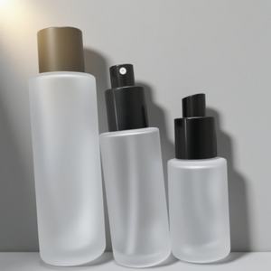 ขวดแก้วปั๊มโลชั่นแบบพ่นฝอยละเอียด สีดำด้านหรูหรา ขนาด 20/30/40/50/60/80/100/120 มล. สำหรับบรรจุภัณฑ์เครื่องสำอางบำรุงผิว - Product Image 6