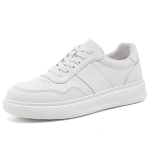 Sneakers en cuir blanc pour homme sur mesure, fabricant OEM, chaussures décontractées minimalistes, fournisseur de cuir de vache - Product Image 1